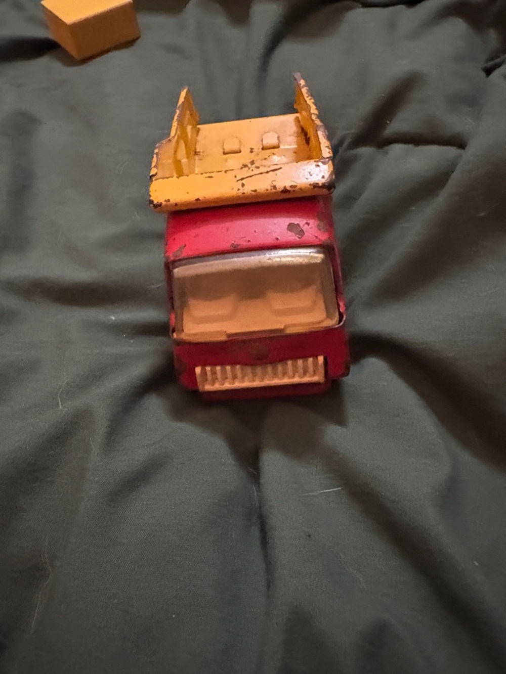 Red and Yellow Steel Dump Truck Toy for Kids